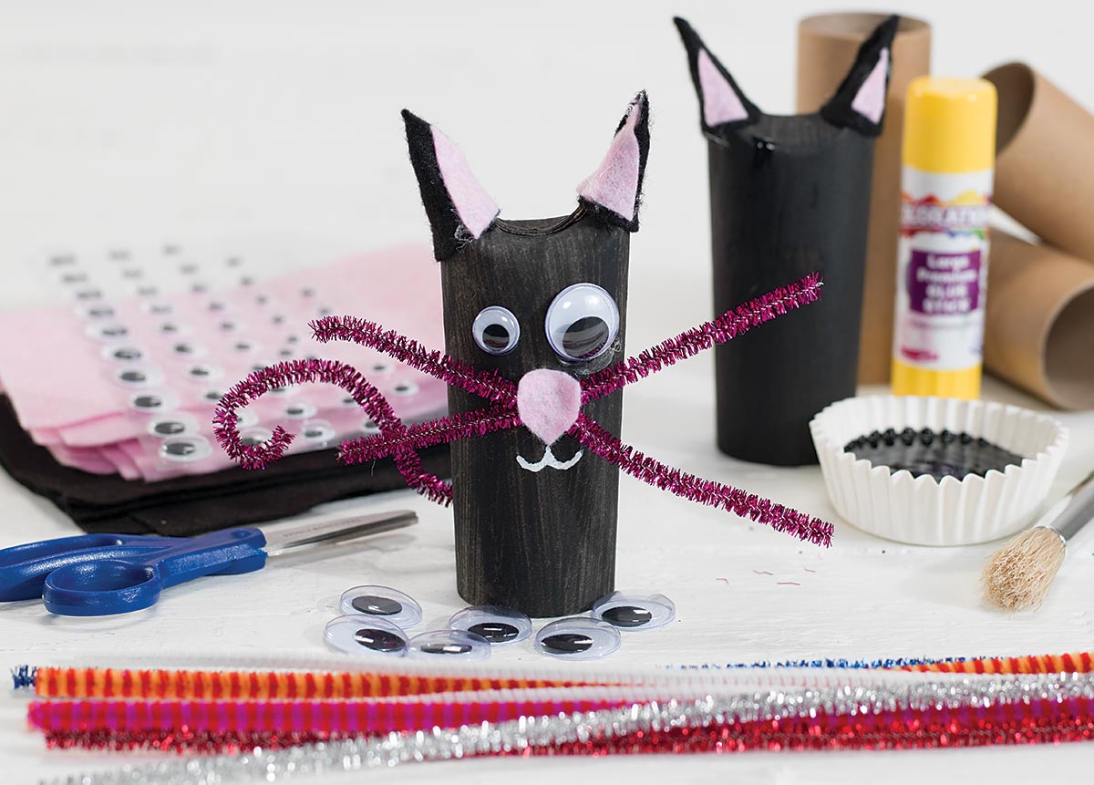 Cute Black Cat Stand Ups Creative Craft Activity for Halloween