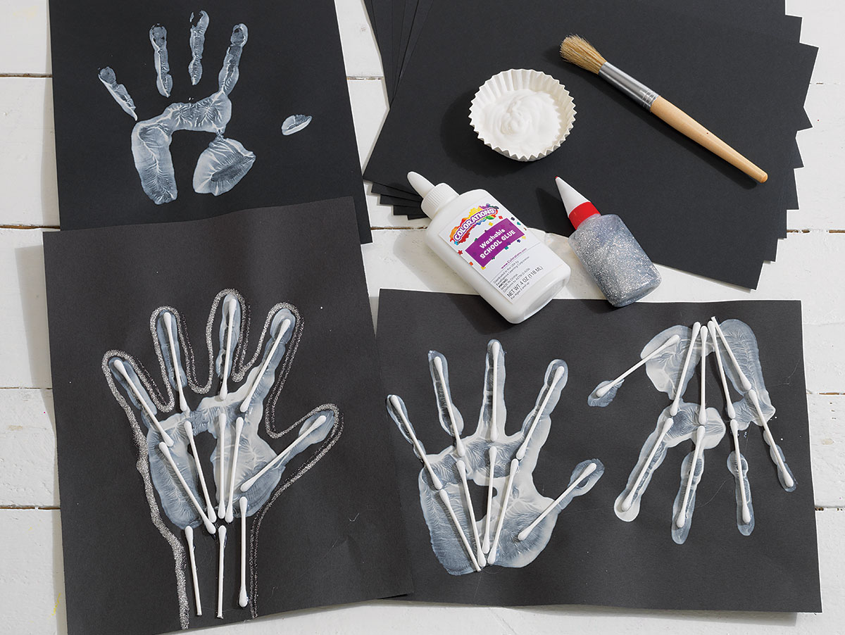 Skeleton Handprints Creative Craft Activity for Halloween