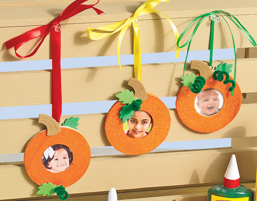 Fall Picture Frame Projet Sparkly Pumpkin Photo Frame Ornaments Creative Activity
