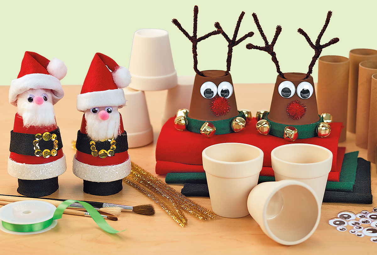 Santas and Reindeer Creative Craft Activity for Chrismas or Holidays