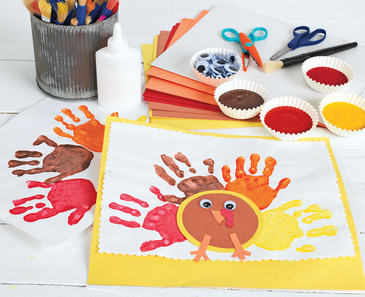 Handprint Turkeys Creative Craft Activity for Thanksgiving